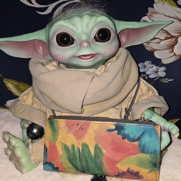 Patricia Nash Italian Leather Watercolor Butterfly Curry Tote & Fossil Wallet - Picture 15 of 16